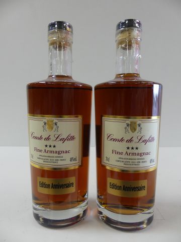 null 2 bouteilles de Fine Armagnac le Comte de Lafitte Edition limitée 70 cl 40 %...