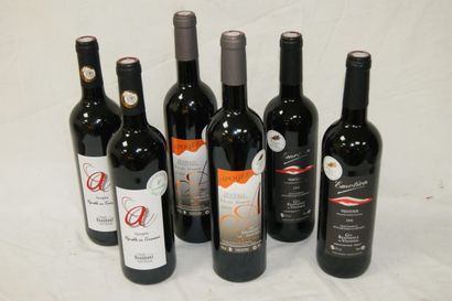 null Lot de 6 bouteilles de vin rouge du Ventoux : 2009, 2011, 2012.