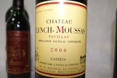 null Lot de 4 bouteilles de vin : Pauillac Château Lynch Moussas 2000, une Bergerac...