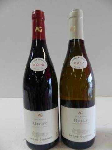 null Lot de 2 bouteilles : 1 Givry Rouge 2016 Bourgogne A. Goichot 2016 ; 1 Rully...