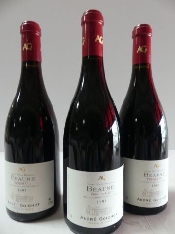 null 3 bouteilles de Beaune 1er cru 1997 Rouge Bouteille Lourde 18 André Goichot