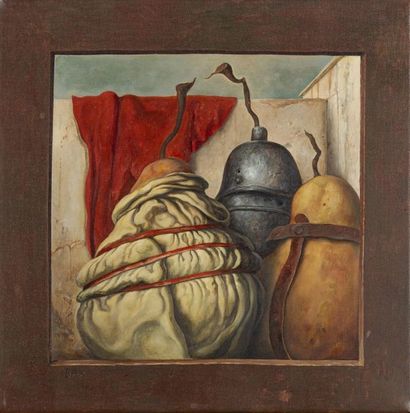 Samuel BAK (Né en 1933) 
Pears
Huile sur toile.
Signée en bas à gauche.
Olieverf...