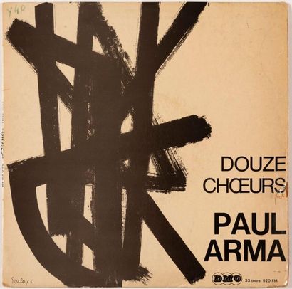 Pierre SOULAGES (né en 1919) 
Paul Arma. Douze Chœurs.
Pochette illustrée par Pierre... Gazette Drouot