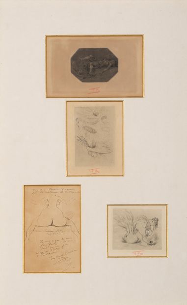 Félicien Rops (1833-1898) - Transformisme n°2 - Transformisme n°3 - La peinture érotique...