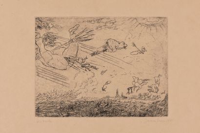James Ensor (1860-1949) Les vents, 1888. Eau-forte. Signée dans la planche. Signée...