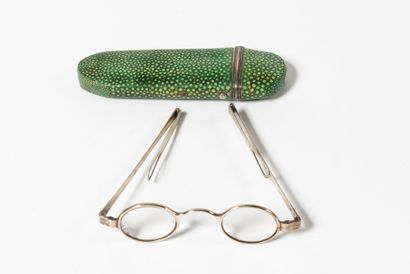 Pair of folding glasses in a stingray case....