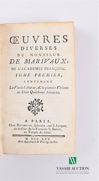 null MARIVAUX - Oeuvres - Paris Chez Duchesne 1765 - quatre volumes in-12° - quatre...