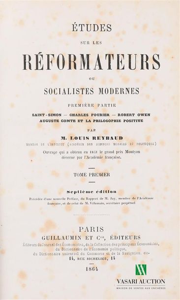 null REYBAUD Louis - Études sur les réformateurs ou socialistes modernes - Paris...