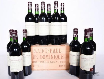 null 12 bouteilles	SAINT-PAUL DE DOMINIQUE	St Emilion GC	1996
	Et. impeccables. N...