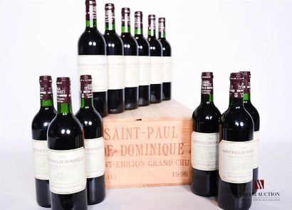 null 12 bouteilles	SAINT-PAUL DE DOMINIQUE	St Emilion GC	1996
	Et. impeccables. N...