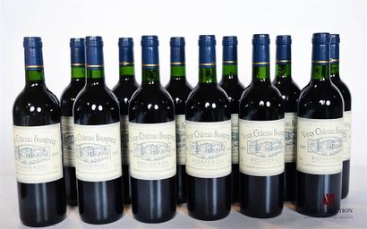 null 12 bouteilles	VIEUX CHÂTEAU BOURGNEUF	Pomerol	1997
	Et. impeccables. N : bas...
