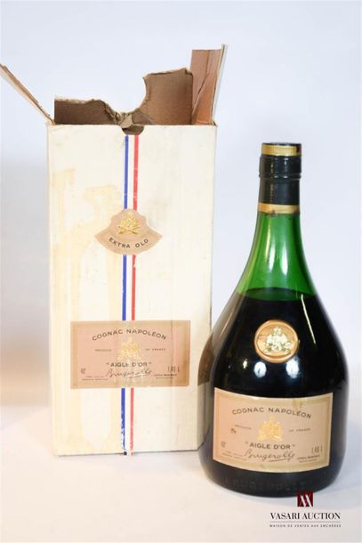 null 1 bouteille	Cognac Napoléon "Aigle d'Or" mise L. Brugerolle		
1,40 L	40°. Et....