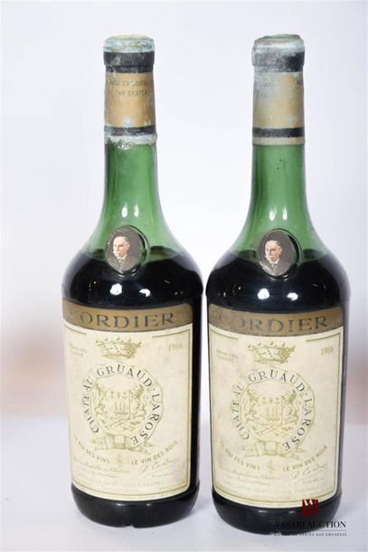 null 2 bouteilles	CHÂTEAU GRUAUD LAROSE	St Julien GCC	1966
	Et. fanées et tachées....