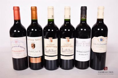 null Lot de 6 bouteilles comprenant :		
1 bouteille	CHÂTEAU TAYAC Cuvée des Gravières	Margaux	2009
1...