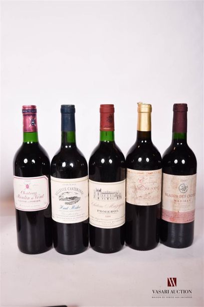 null Lot de 5 bouteilles comprenant :		
1 bouteille	CHÂTEAU MAZEYRES	Pomerol	1994
1...