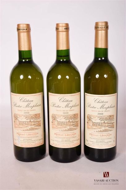 null 3 Bouteilles	Château PONTAC MONPLAISIR	Graves blanc	2000
	Et.: 2 à peine tachées,...