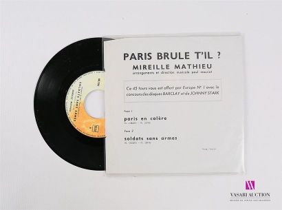 null MIREILLE MATHIEU - Paris brule-t-il ?
1 Disque 45T sous pochette plastifiée
Label...