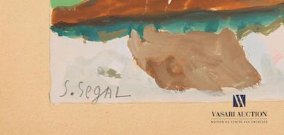 null SEGAL Simon (1898-1969) 
Paysage architecturé à la barrière
Gouache sur carton
Signée...