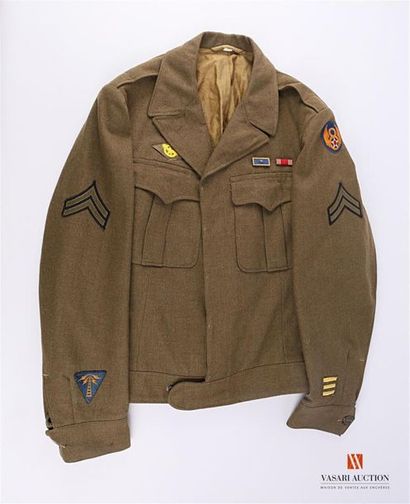 null USAF, jackets Field Wool OD dated june 9, 1944, blouson américain modèle " Ike...