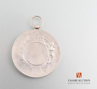 null République française - Médaille bronze argenté, 45 mm, gravée par Bottée, tranche...