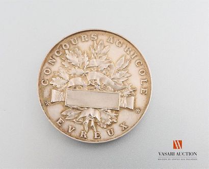 null Concours agricole Evreux - Médaille commémorative, cuivre argenté, 45 mm, tranche...