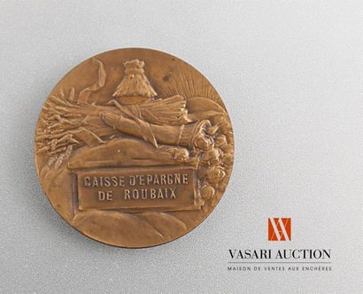 null Caisse d'épargne de Roubaix - Médaille bronze, 32 mm, gravée par Ch.Pillet,...