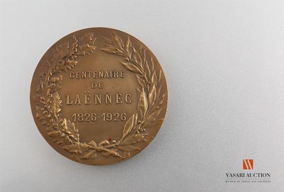null R.T.H. Laënnec, 1781-1826, centennaire de Laënnec 1826-1926 - Médaille de table,...