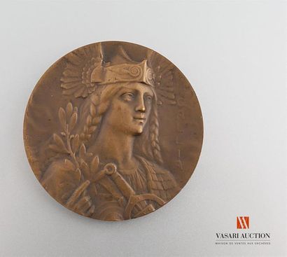 null Le journal - Médaille bronze patiné, 62 mm, gravée Morlon, TTB-SUP
