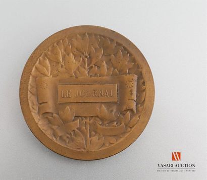 null Le journal - Médaille bronze patiné, 62 mm, gravée Morlon, TTB-SUP
