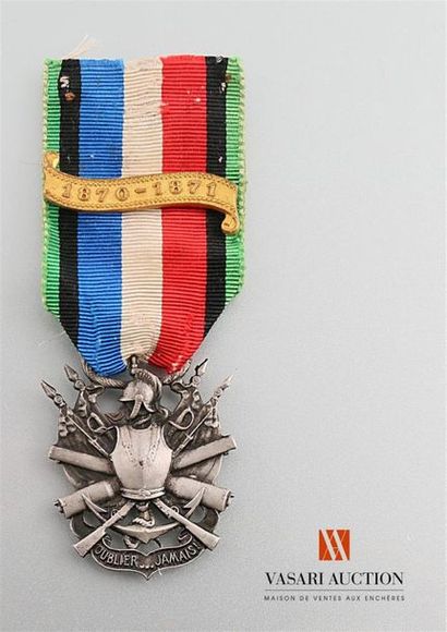 null Médaille commémorative de la guerre 1870-1871, joli tirage métal argenté, avec...