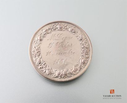 null La religion les unit, médaille de mariage, dédiée le 10 novembre 1891, argent,...