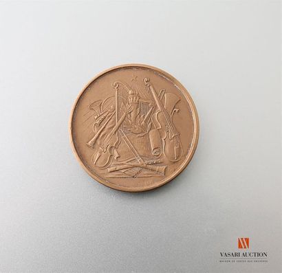 null médaille de société de musique, bronze 36 mm, BE
