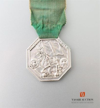 null Suisse: médaille civile, échelon argent, octogonale, 36 mm, ruban insolé, usé,...