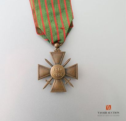 null France: croix de guerre 1914-1916, ruban avec palme, TTB
