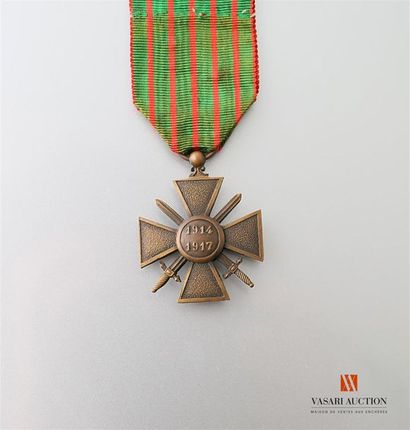 null France: croix de guerre 1914-1917, ruban avec palme, ruban insolé, TBE
