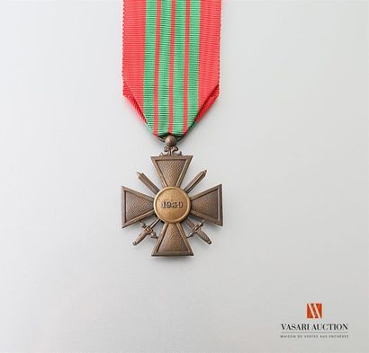 null France: croix de guerre 1939, ruban avec étoile de bronze, TTB
