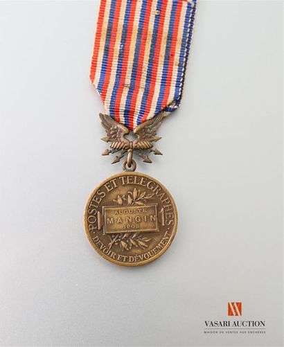 null France: postes et télégraphes, médaille d'honneur, tirage de Tasset, bronze...