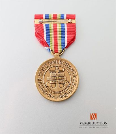 null Etats Unis d'Amérique - United states merchant marine1941-1945 medal, TTB
