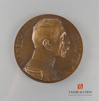 null Médaille de table Maréchal Lyautey, par Henry Dropsy, 1925, avers le Maréchal...