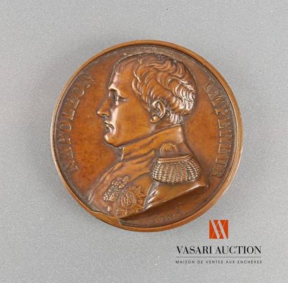 null Napoléon Empereur, médaille bronze, diamètre 41 mm, par A.BOVY, avers l'effigie...