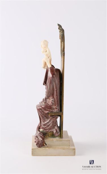 null FLAMAND Georges (1895-1925)
La Vierge assise sur un trône de bronze surmonté...