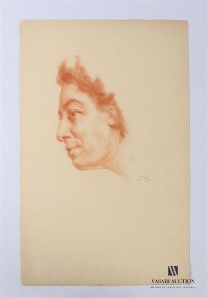 null VAN ROY Dolf (1858-1943) 
Profil de femme
Sanguine 
Signée en bas à droite
Dim....
