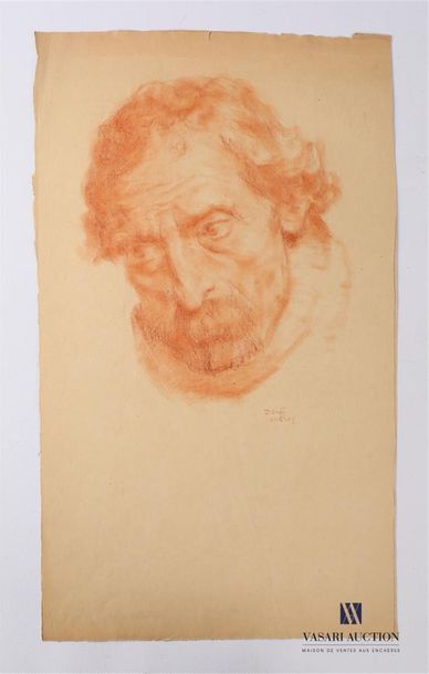 null VAN ROY Dolf (1858-1943) 
Homme à la fraise
Sanguine 
Signée en bas à droite
(papier...
