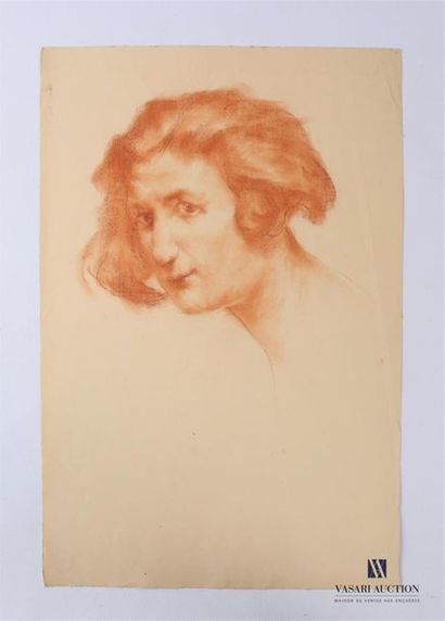 null VAN ROY Dolf (1858-1943) 
Portrait de femme aux cheveux courts
Sanguine 
Non...