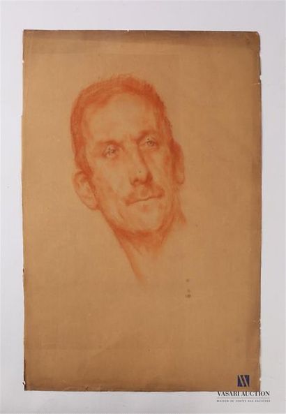 null VAN ROY Dolf (1858-1943) 
Portrait d'homme, tête tournée vers la gauche
Sanguine...