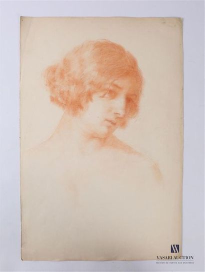 null VAN ROY Dolf (1858-1943) 
Portrait de femme, tête inclinée à gauche
Sanguine...