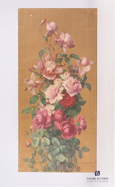 null BENNER Jean (1836-1909) 
Bouquet de roses
Huile sur toile
Signée en bas à droite
115,5...