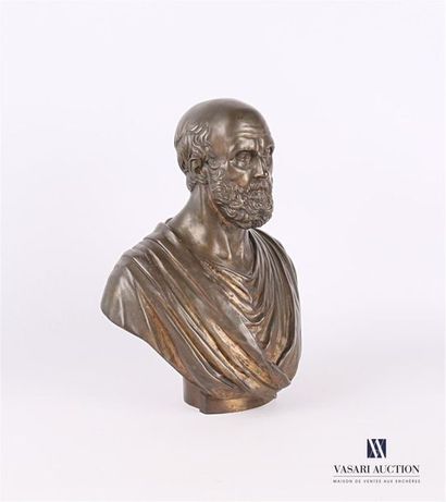 null MOREAU Mathurin (1822-1912) d'après
Buste du philosphe grec Chrysippe de Soles
Bronze...