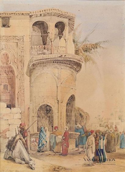 null MAYER Auguste-Etienne-François (1805-1890)
Scène de vie en Turquie 
Aquarelle...