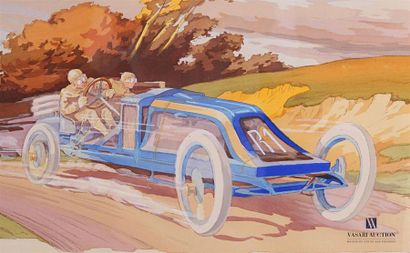 null MONTAUT Ernest (1879-1936)
"Szisz sur voiture Renault Fres - Grand Prix de l'A.C.F....